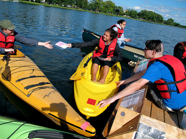 The Floating Library, Lake Winona, 2014. Photo by David Eberhardt.