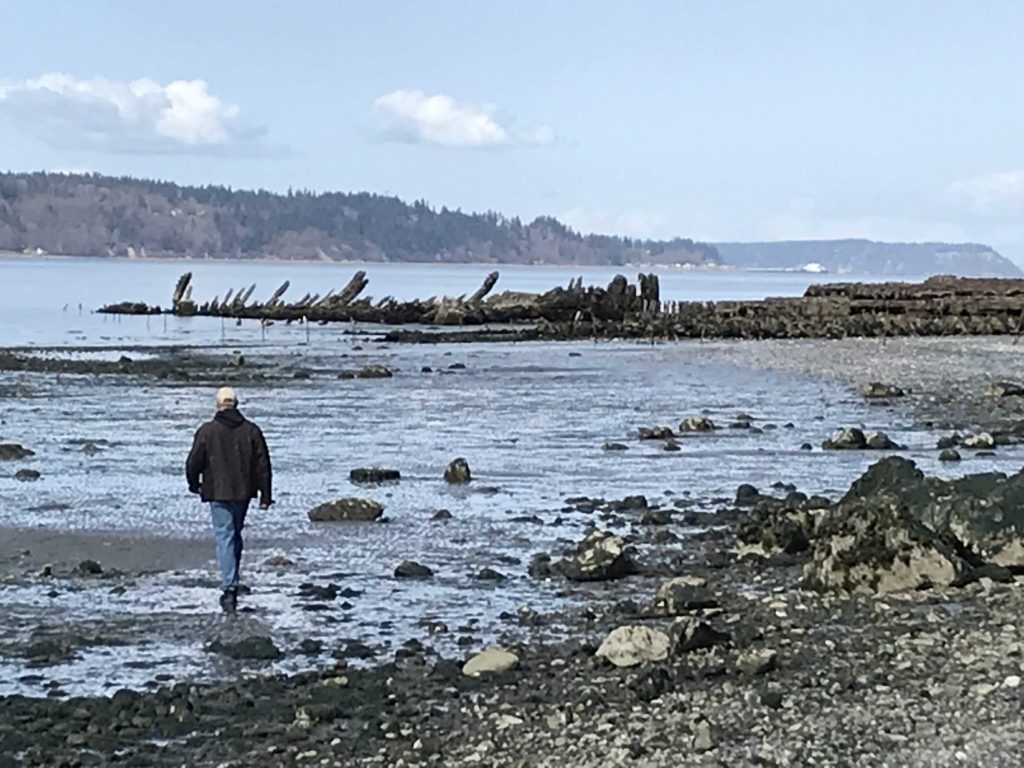 Dr. Mark Seely, author of Stones: Meditations on Human Authenticity, at Point Beach during Low Tide